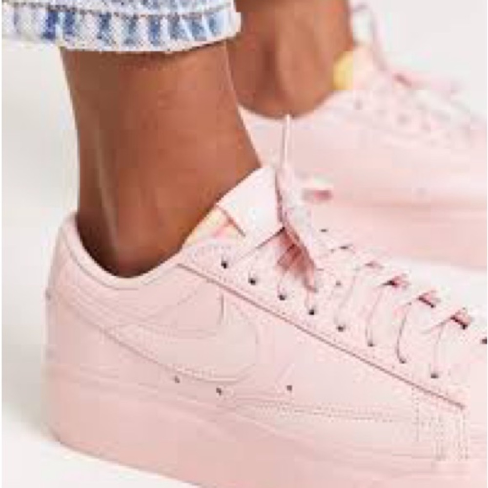 Nike Blazer Low Pink Platform Sneakers with Elevated Sole Size 8